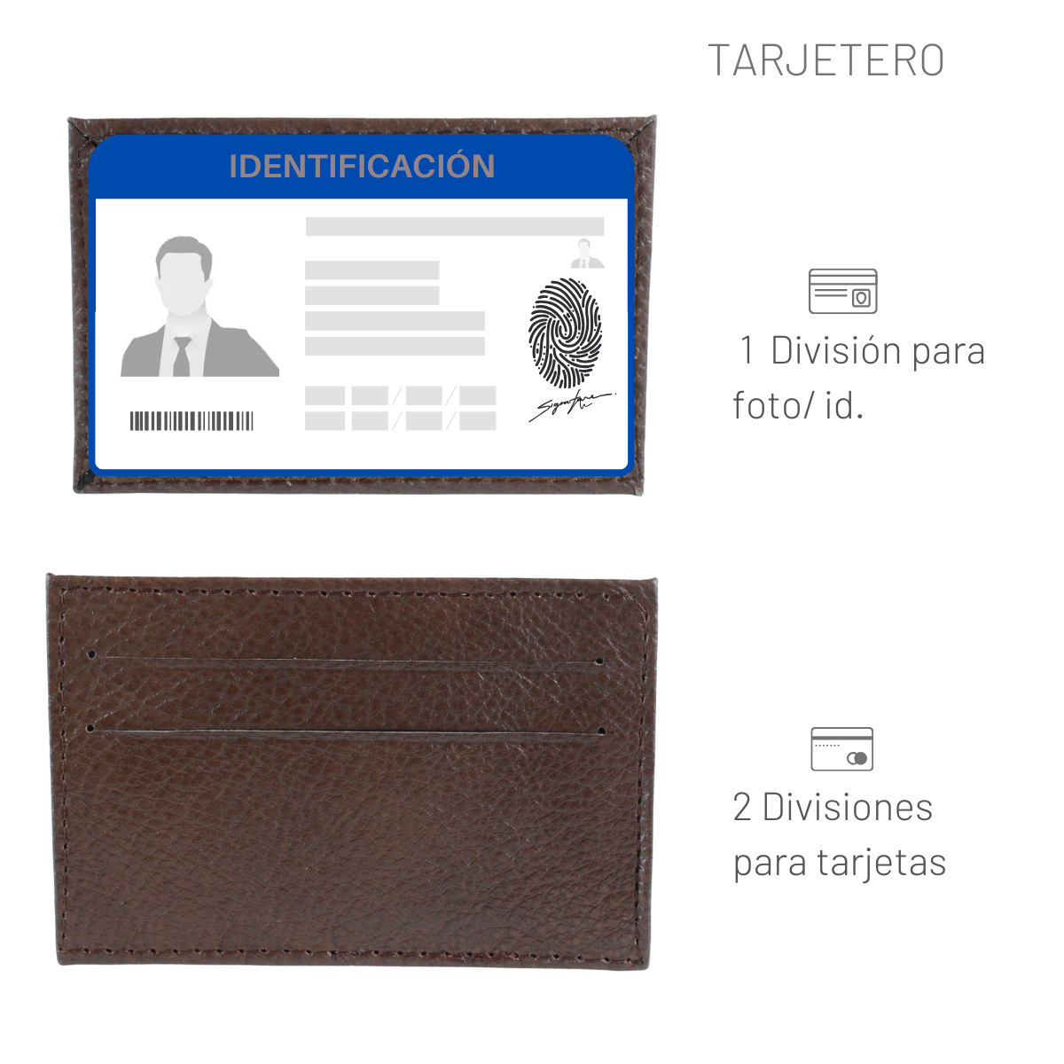 Cartera Hombre Piel Genuina Tarjetero Extraíble Horizontal Interiores en Piel