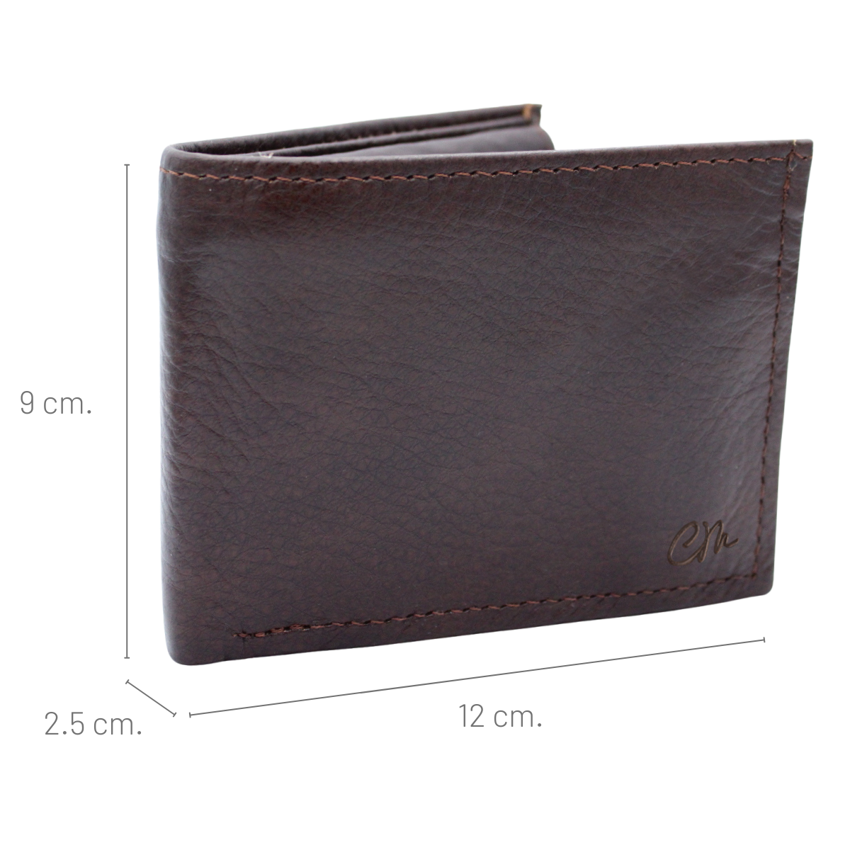 Cartera Hombre Piel Genuina Monedero Interiores en Tela