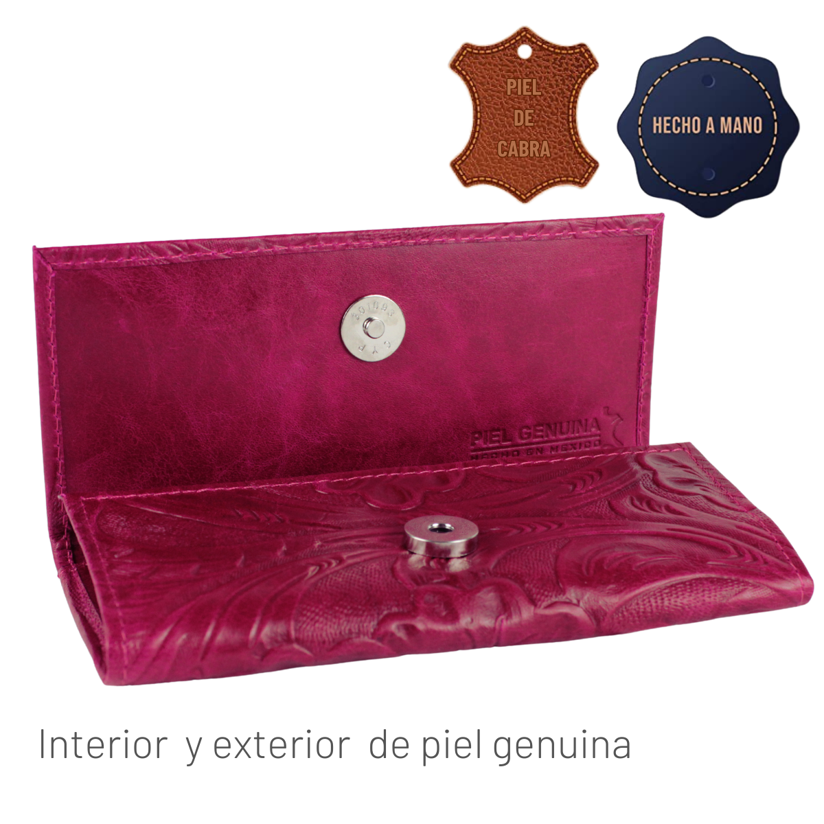 Cartera Mujer Piel Genuina Elegante Interiores en Piel