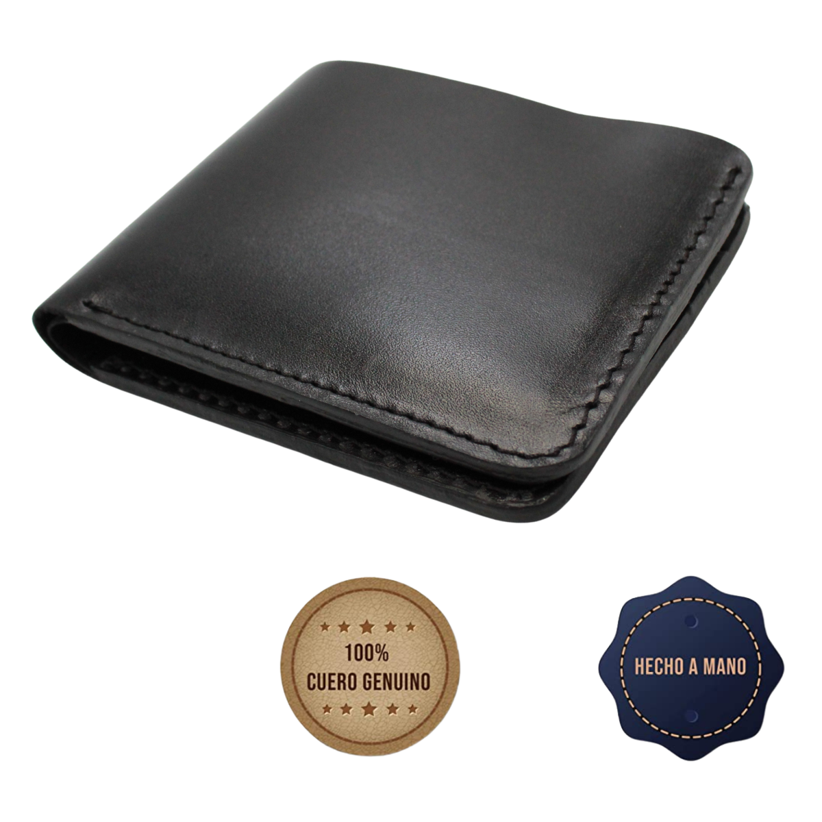 Cartera Hombre Piel Genuina Pull Up Bifold Moderna Compacta