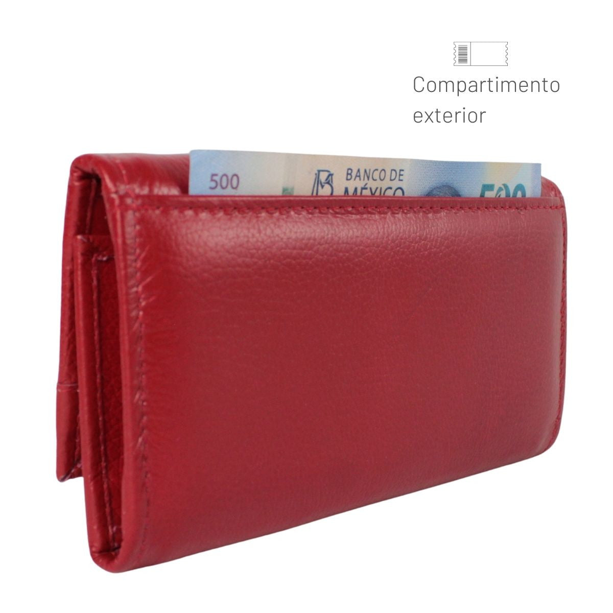 Cartera Mujer Piel Genuina Amplia Interiores en Piel