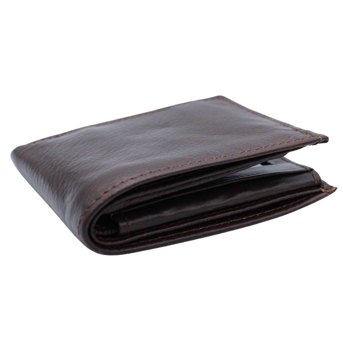 Cartera Hombre Piel Genuina Monedero Interiores en Tela