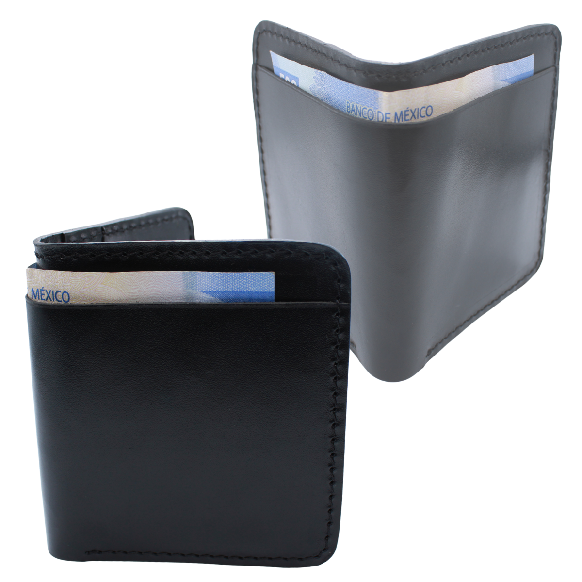 Cartera Hombre Piel Genuina Pull Up Monedero Moderno