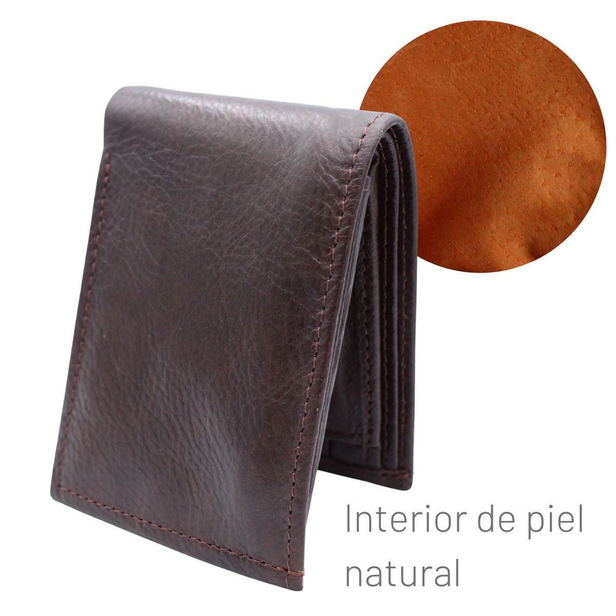 Cartera Hombre Piel Genuina Monedero Interiores en Piel