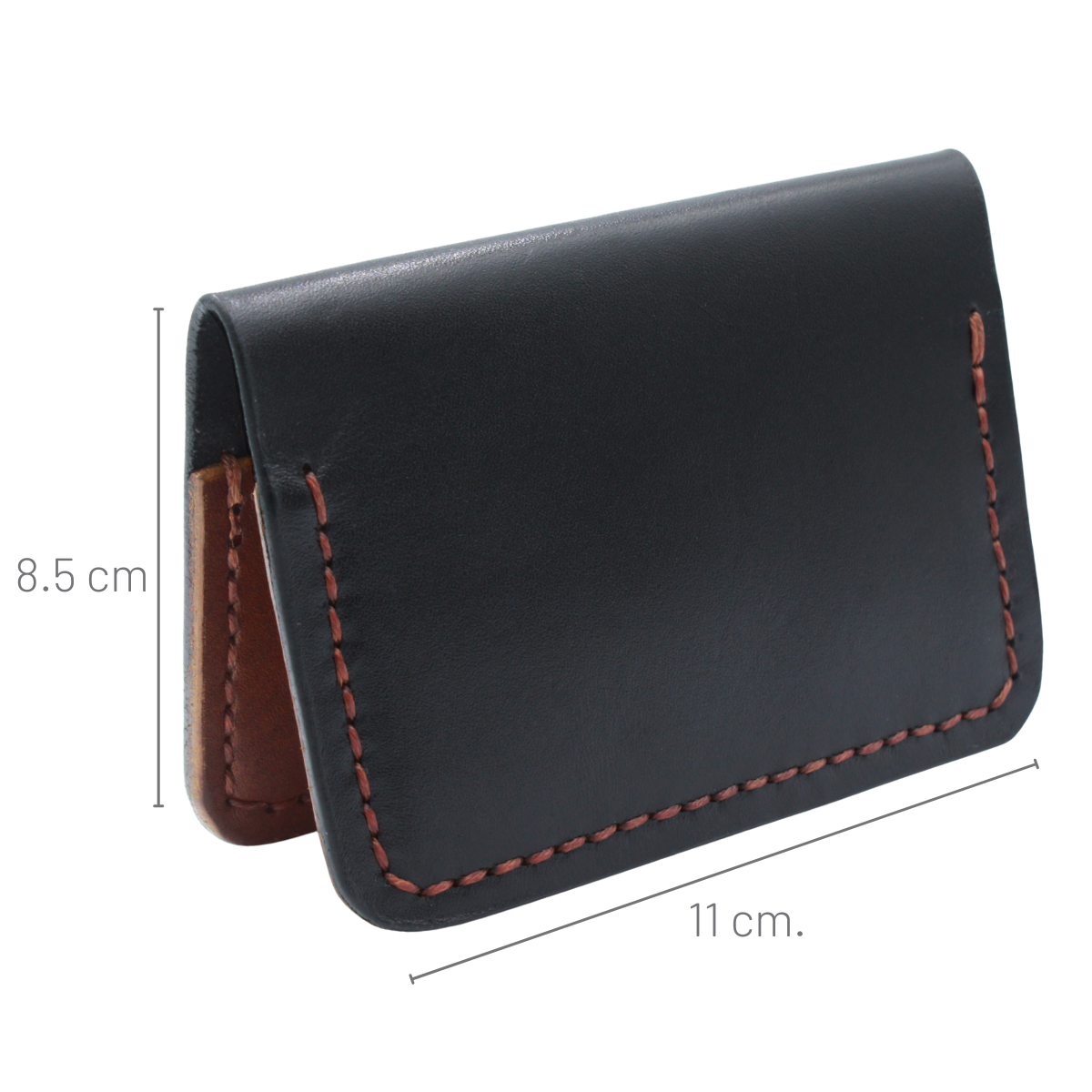 Tarjetero Plegable Cartera Hecho a Mano Piel Genuina Res