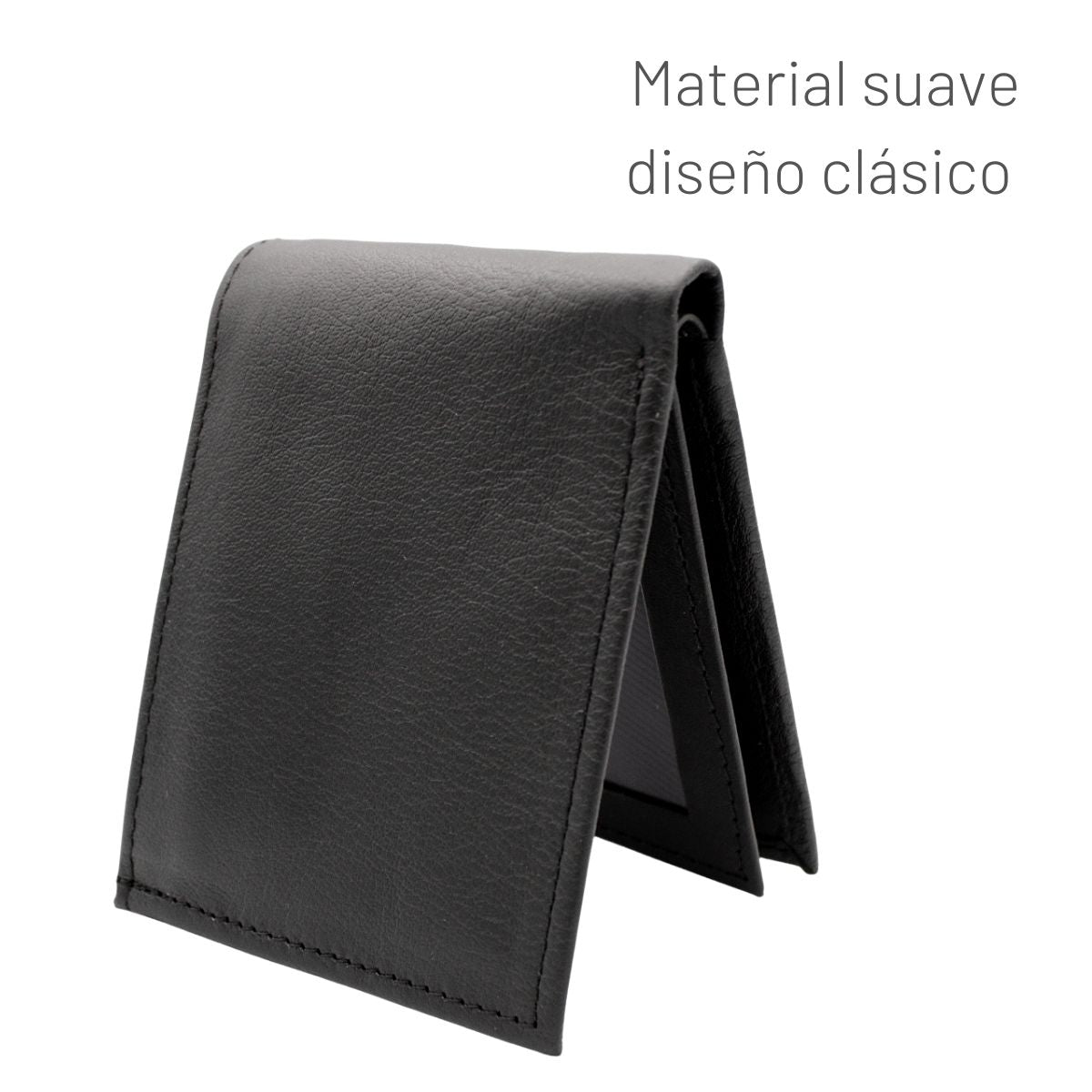 Cartera Hombre Piel Genuina Bifold Compartimento Secreto Interiores en Tela