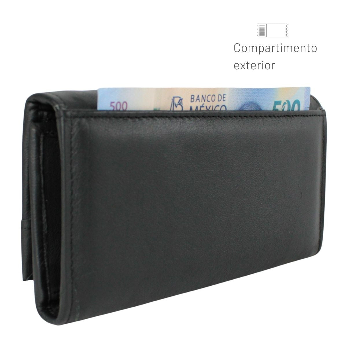 Cartera Mujer Piel Genuina Amplia Interiores en Piel