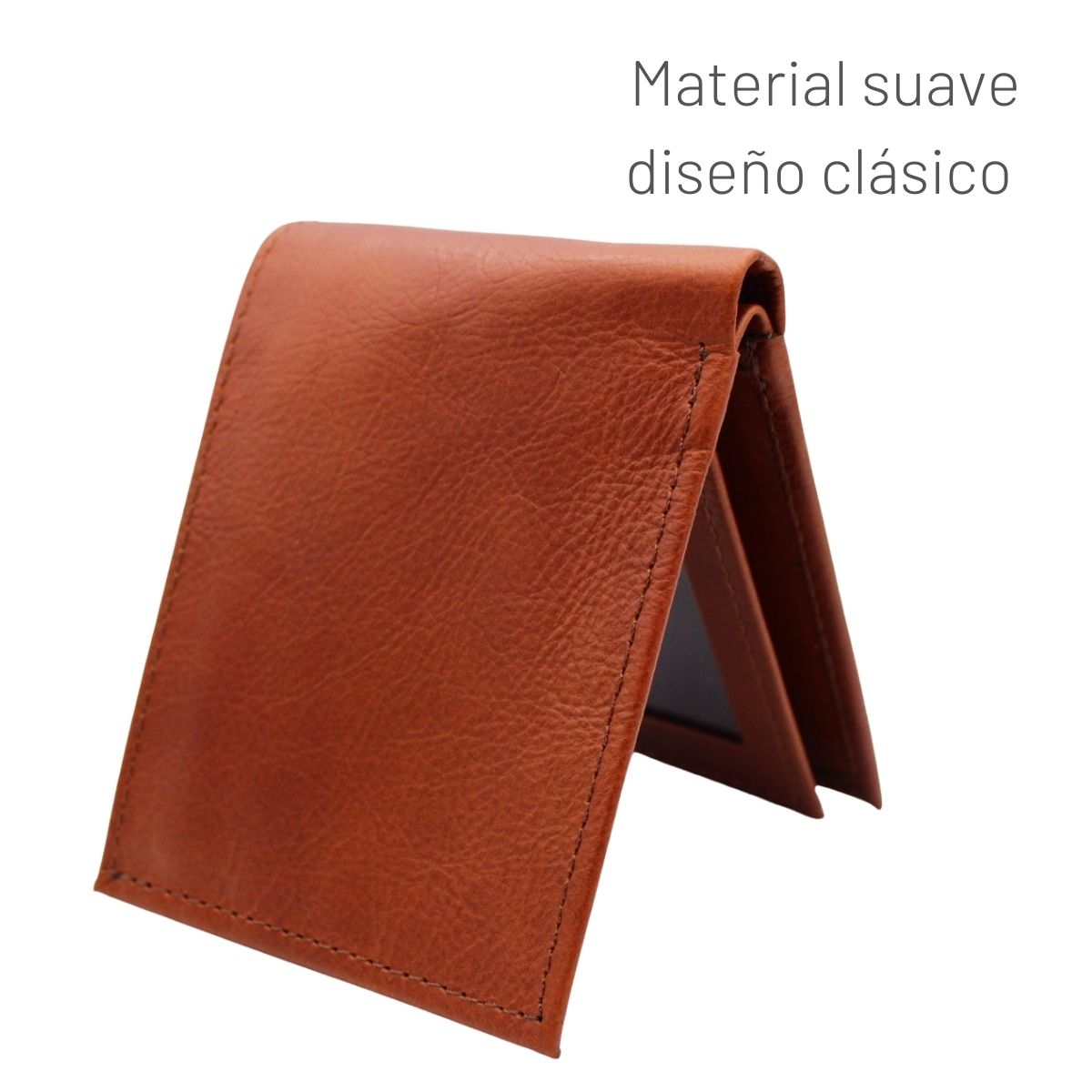 Cartera Hombre Piel Genuina Bifold Compartimento Secreto Interiores en Tela