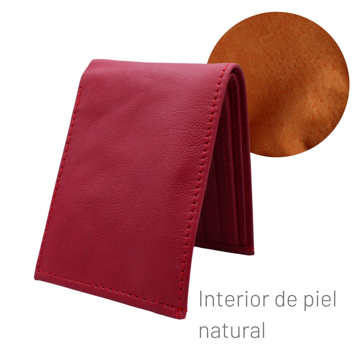 Cartera Hombre Piel Genuina Monedero Interiores en Piel