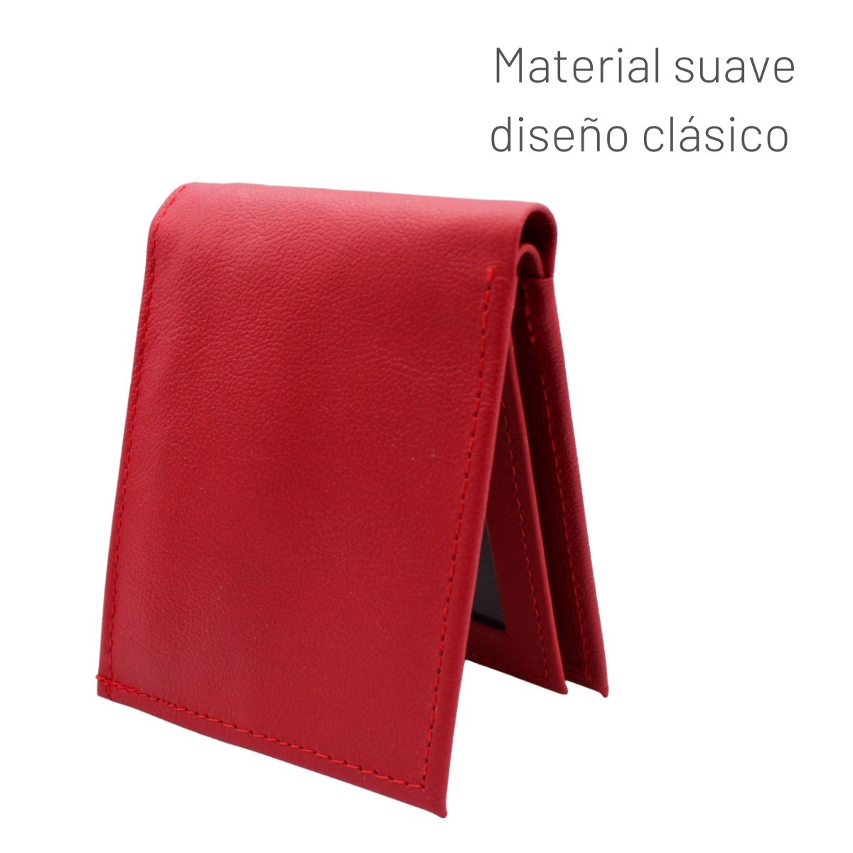 Cartera Hombre Piel Genuina Bifold Compartimento Secreto Interiores en Tela