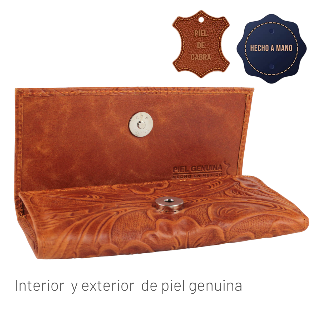 Cartera Mujer Piel Genuina Elegante Interiores en Piel