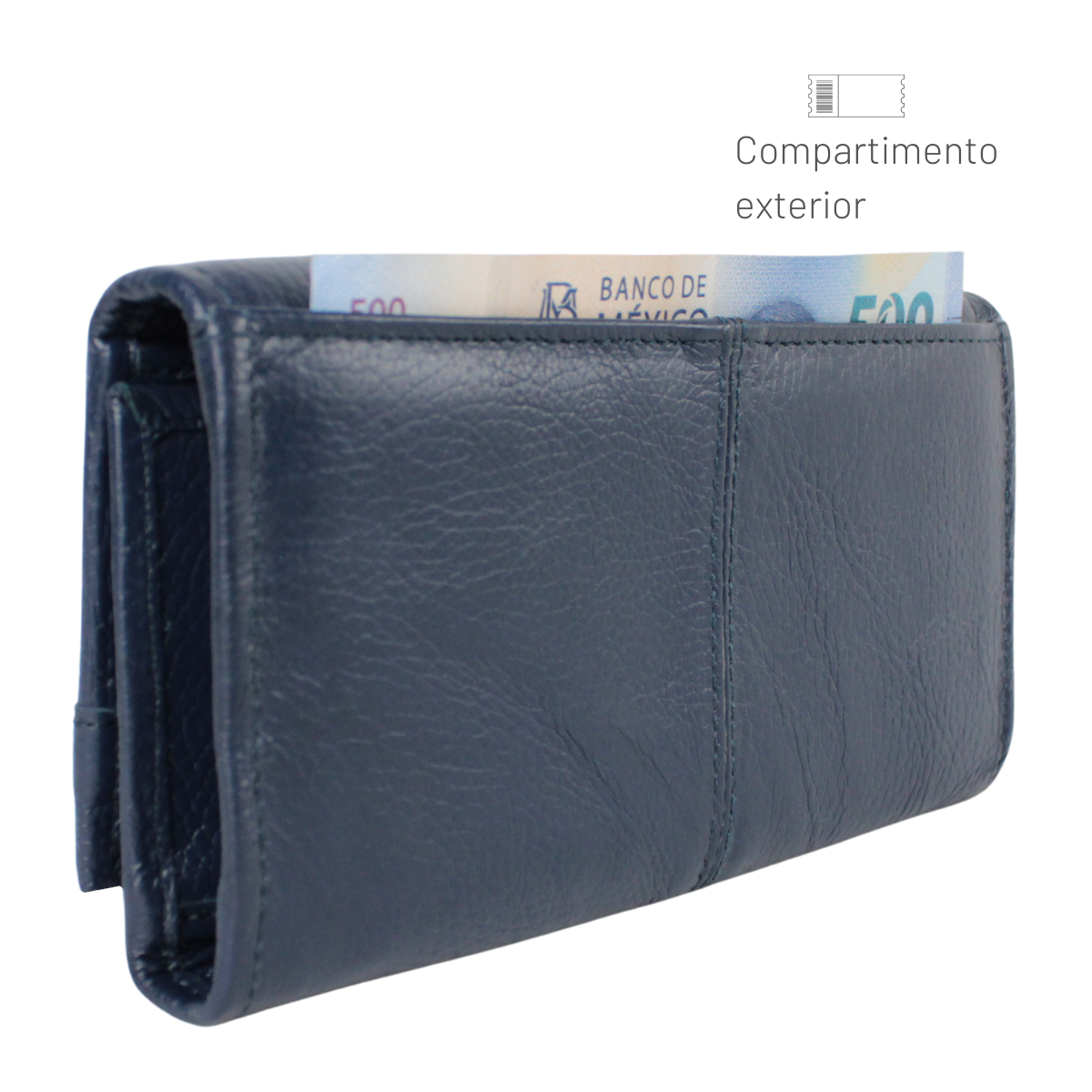Cartera Mujer Piel Genuina Amplia Interiores en Piel