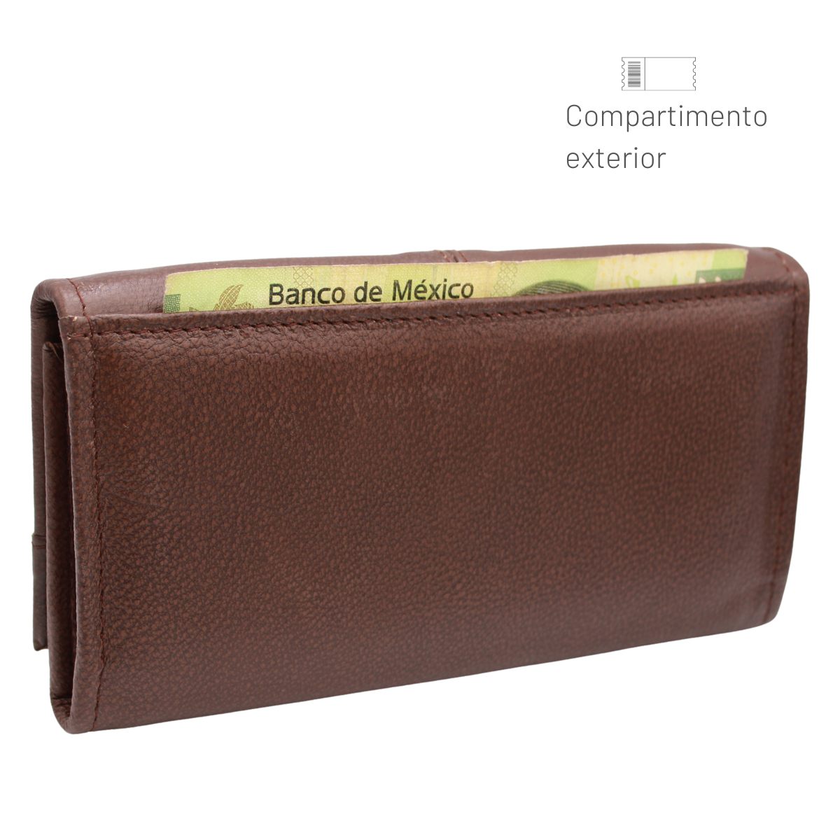 Cartera Mujer Piel Genuina Amplia Interiores en Piel