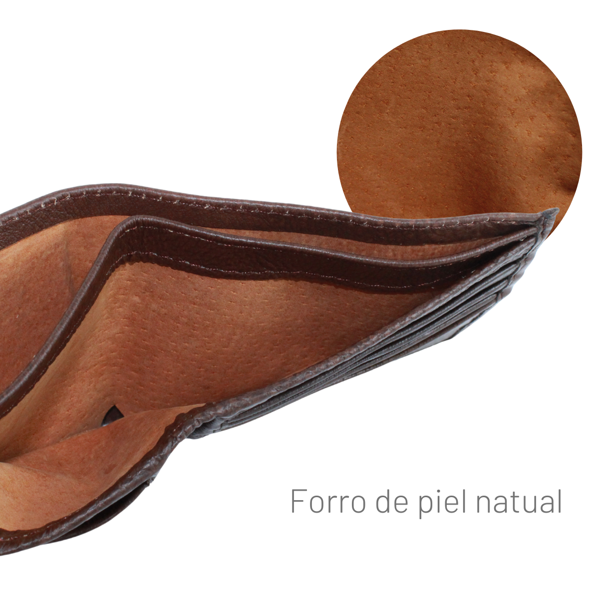 Cartera Hombre Piel Genuina Tarjetero Extraíble Horizontal Interiores en Piel