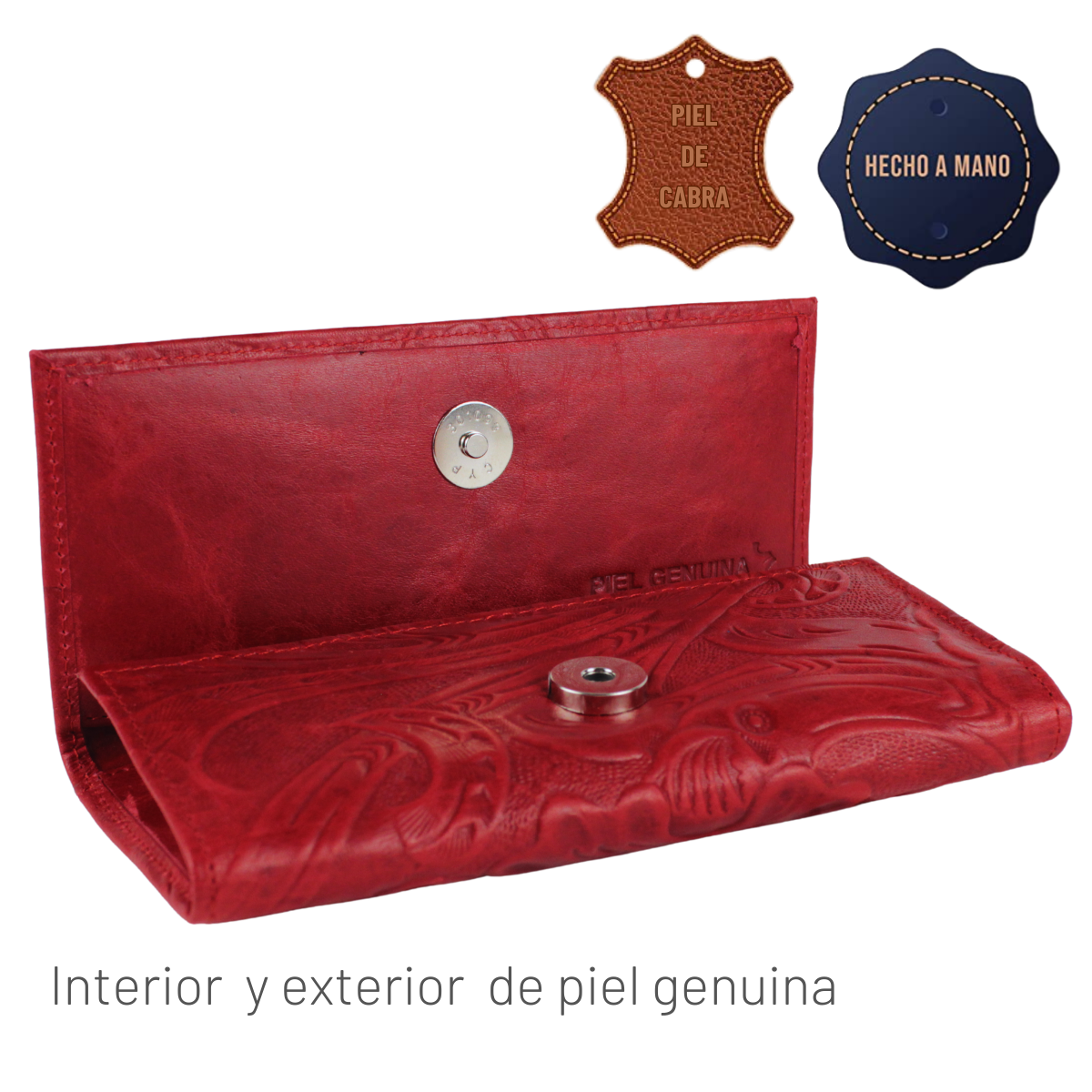 Cartera Mujer Piel Genuina Elegante Interiores en Piel