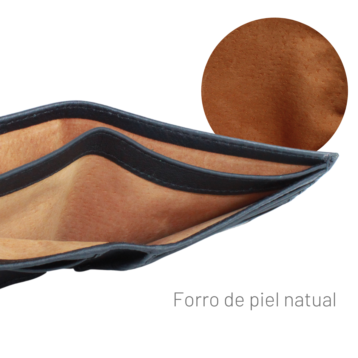 Cartera Hombre Piel Genuina Tarjetero Extraíble Horizontal Interiores en Piel