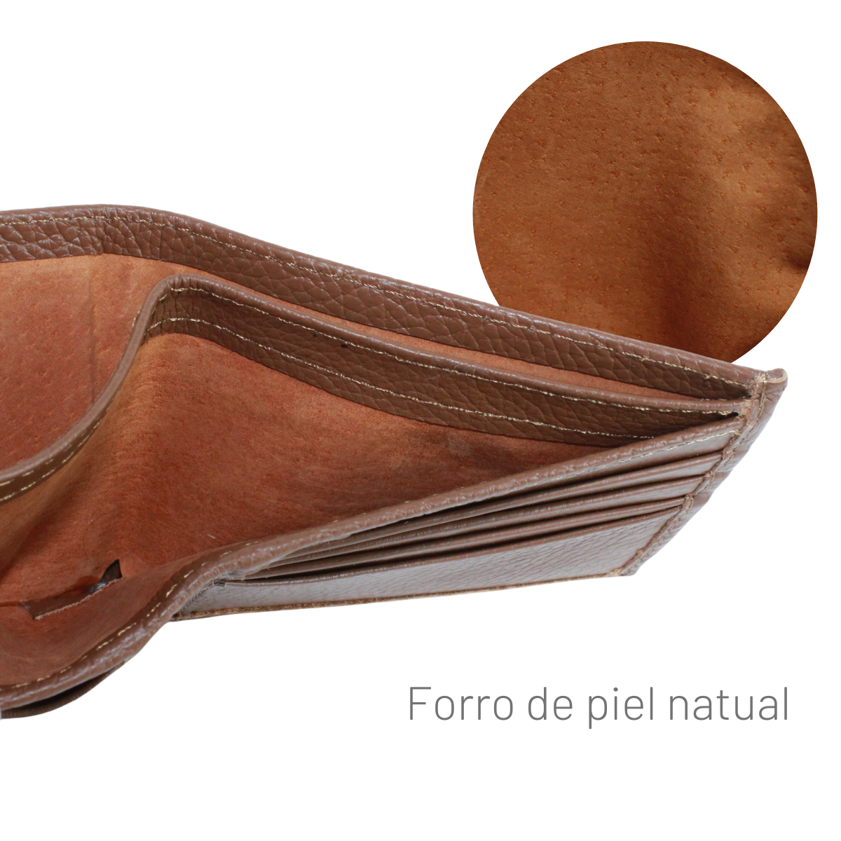 Cartera Hombre Piel Genuina Tarjetero Extraíble Horizontal Interiores en Piel