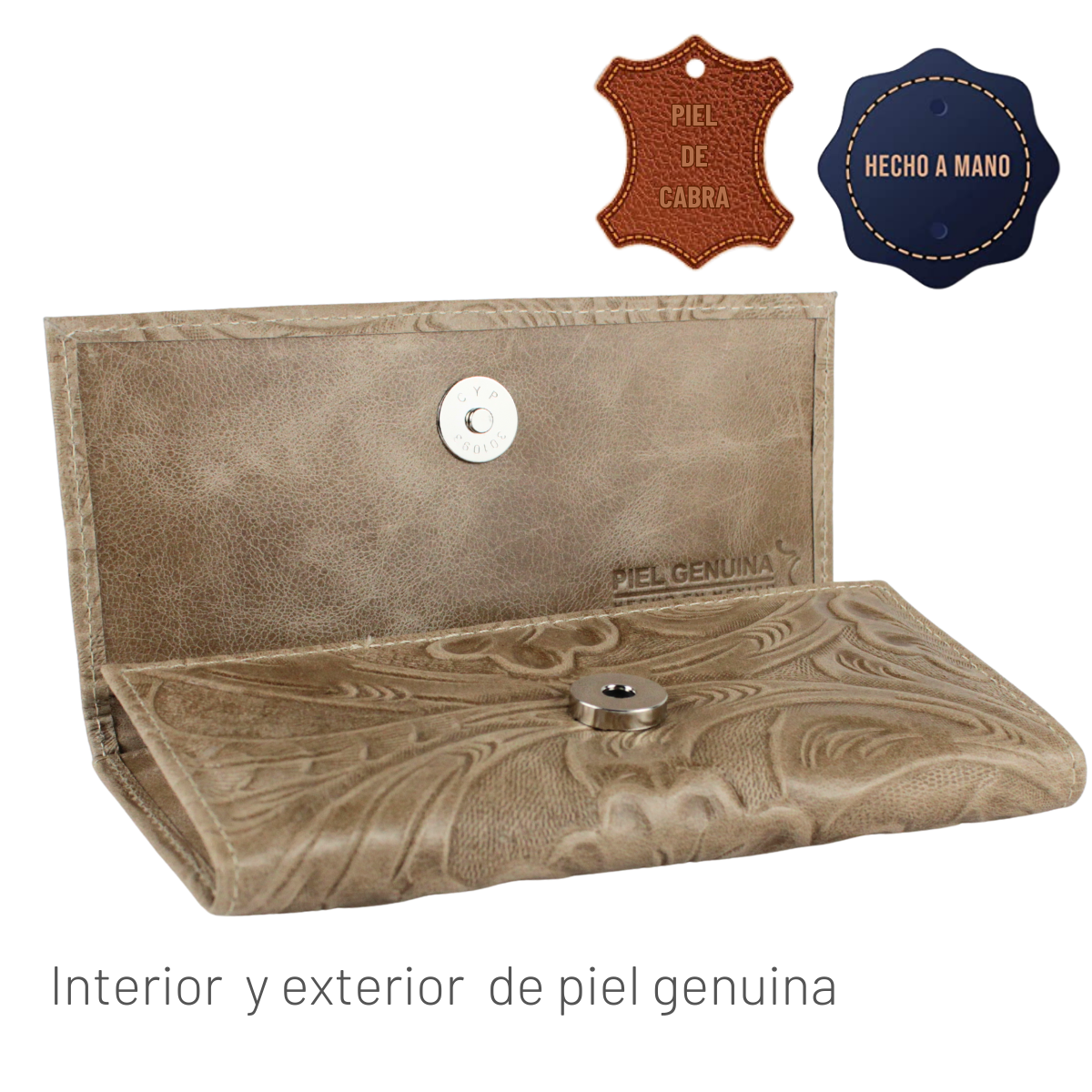 Cartera Mujer Piel Genuina Elegante Interiores en Piel