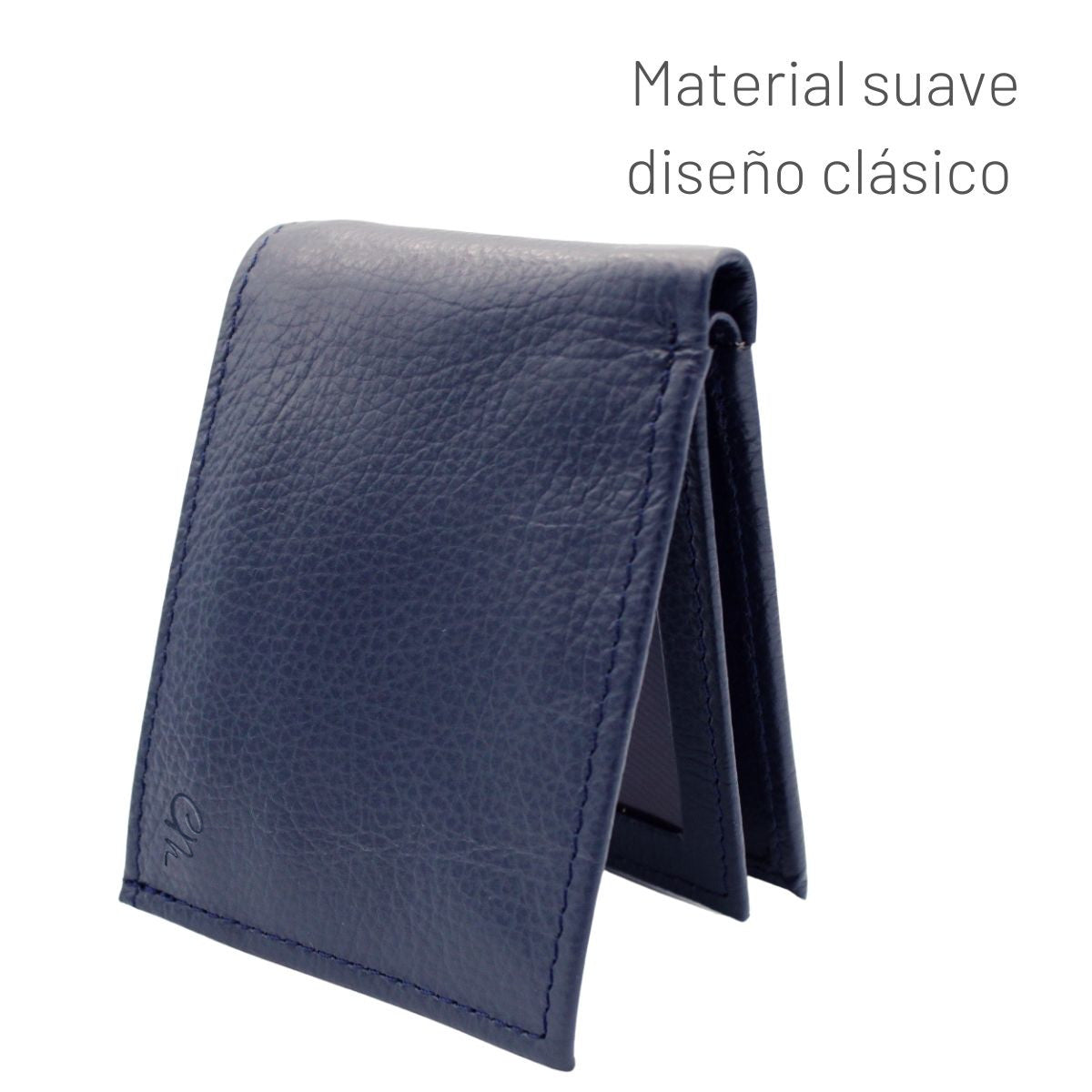 Cartera Hombre Piel Genuina Bifold Compartimento Secreto Interiores en Tela