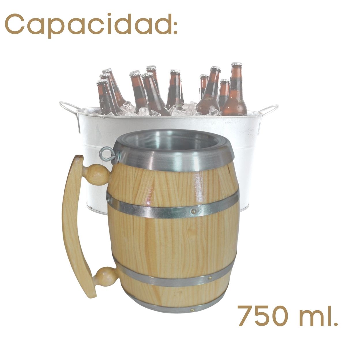 Tarro Cervecero Madera de Pino