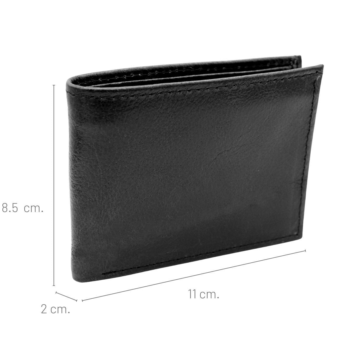 Cartera Hombre Piel Genuina Bifold División Oculta Interiores en Piel
