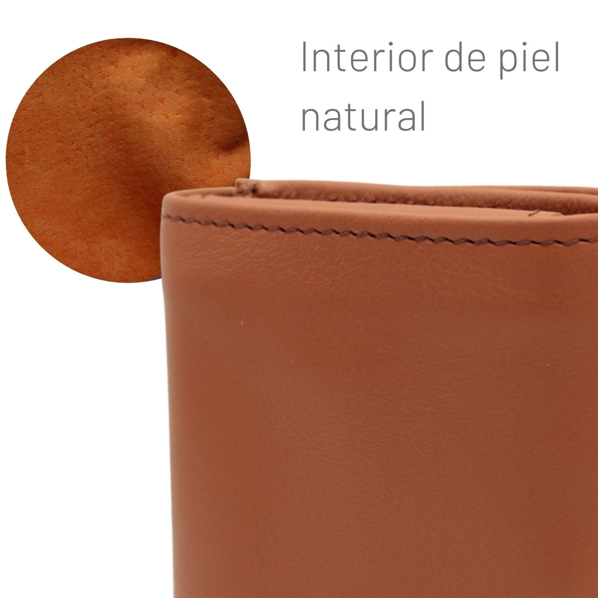 Cartera Hombre Piel Genuina Triple Cierre Interno Interiores en Piel