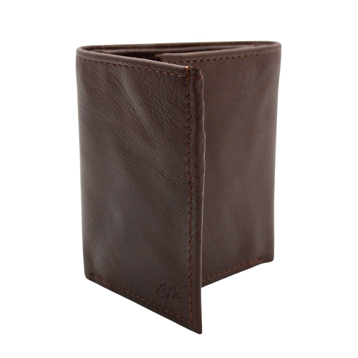 Cartera Hombre Piel Genuina Triple Compacta Interiores en Tela
