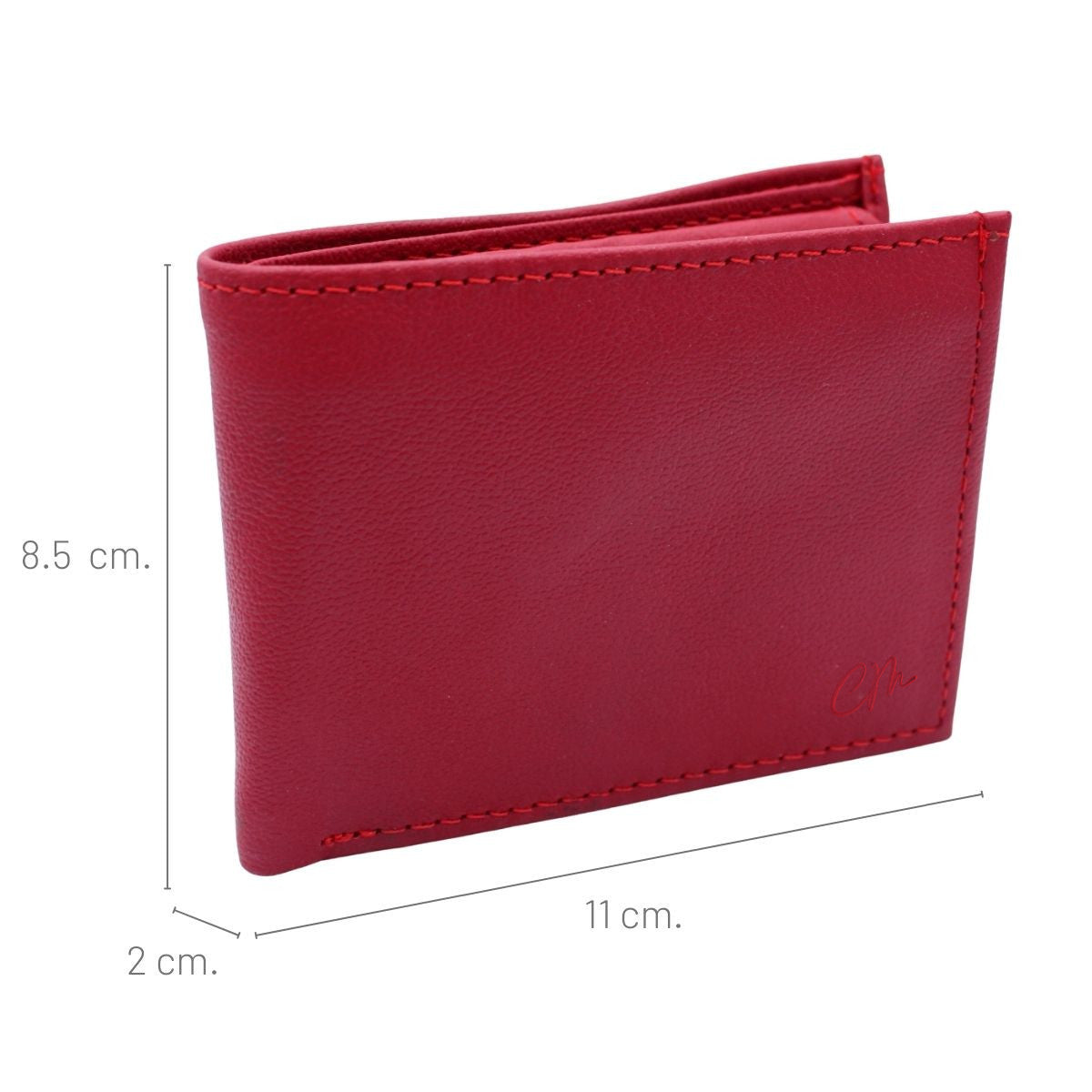Cartera Hombre Piel Genuina Bifold División Oculta Interiores en Piel