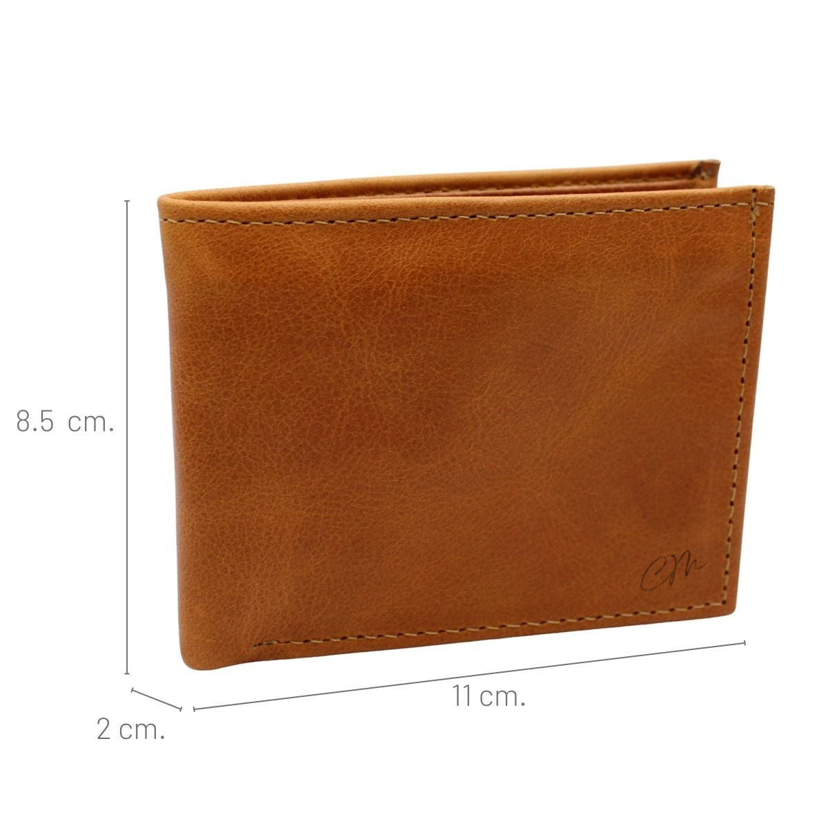 Cartera Hombre Piel Genuina Bifold División Oculta Interiores en Piel