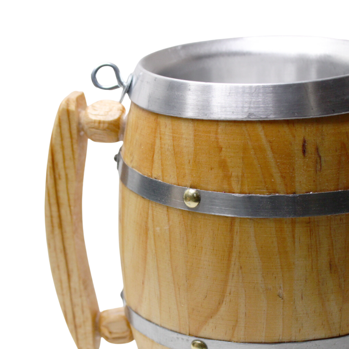 Tarro Cervecero Madera de Pino con Tapa y Popote