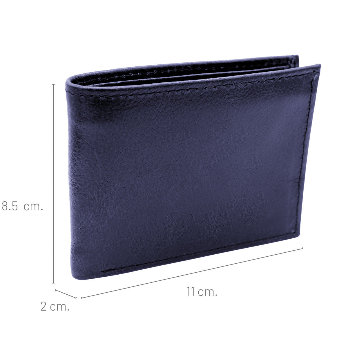 Cartera Hombre Piel Genuina Bifold División Oculta Interiores en Piel