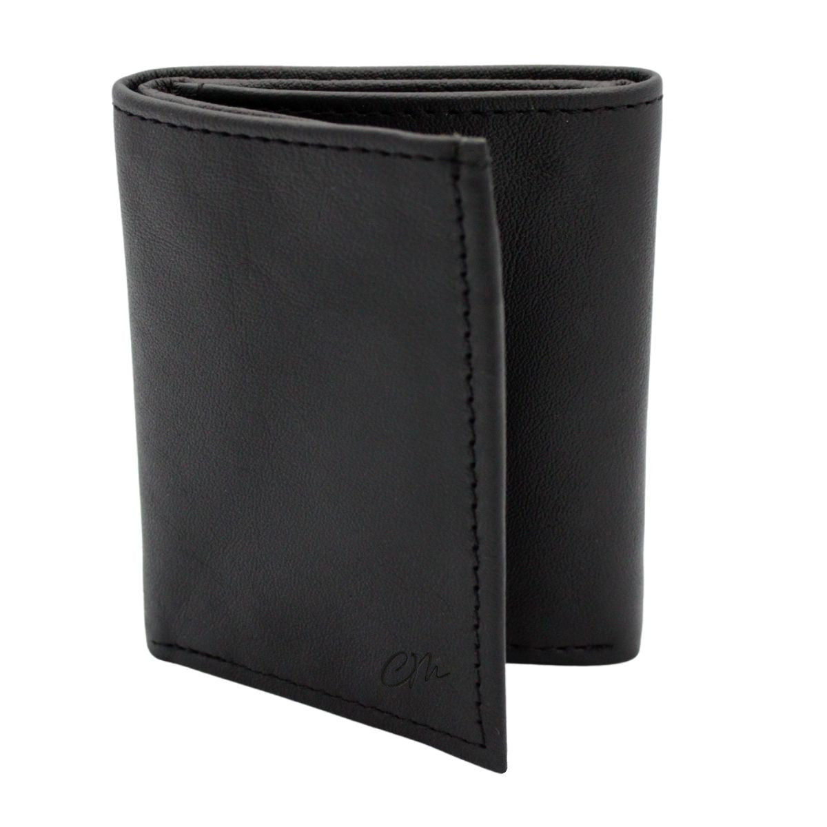 Cartera Hombre Piel Genuina Triple Compacta Interiores en Tela