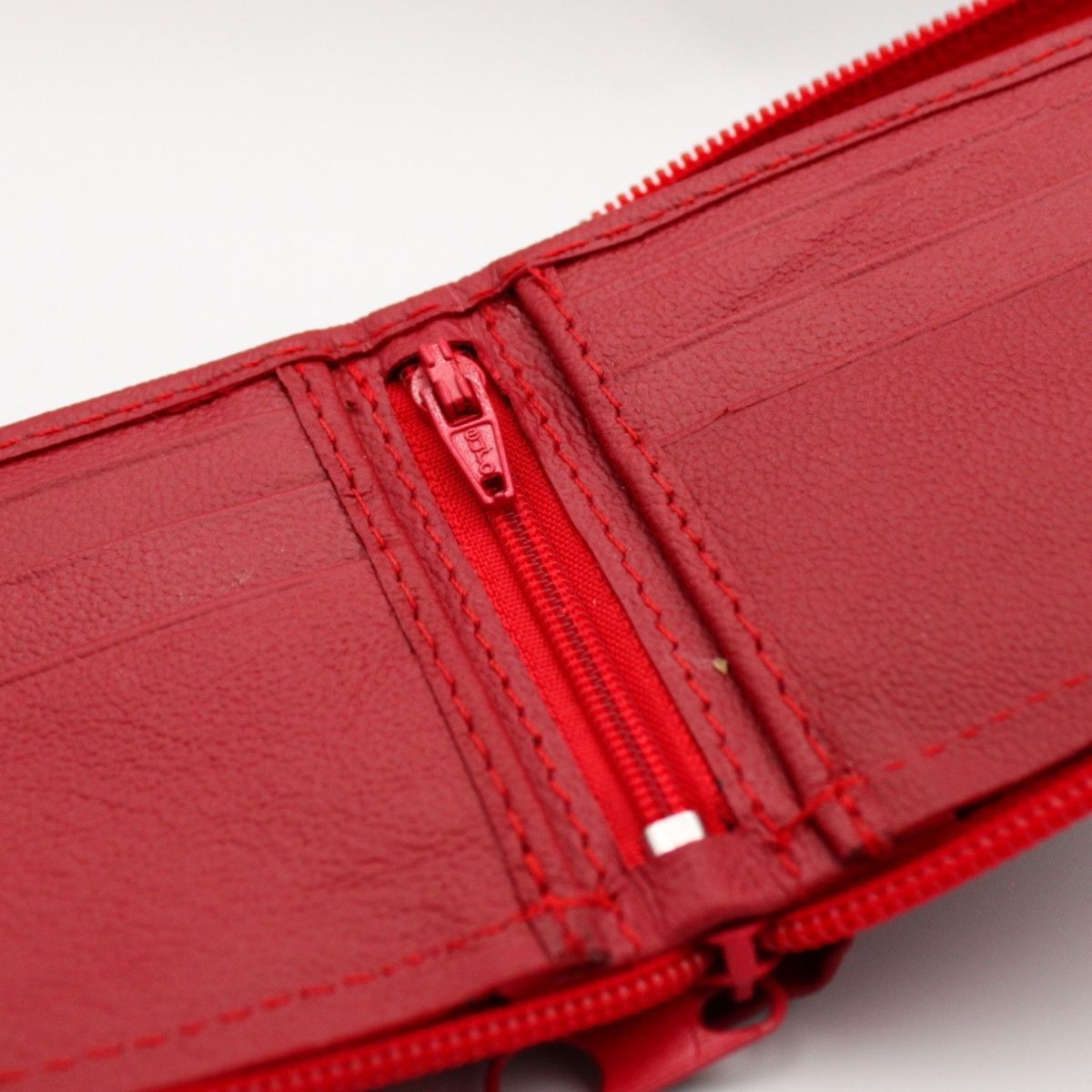 Cartera Hombre Piel Genuina Cierre Seguro Monedas Interiores en Tela