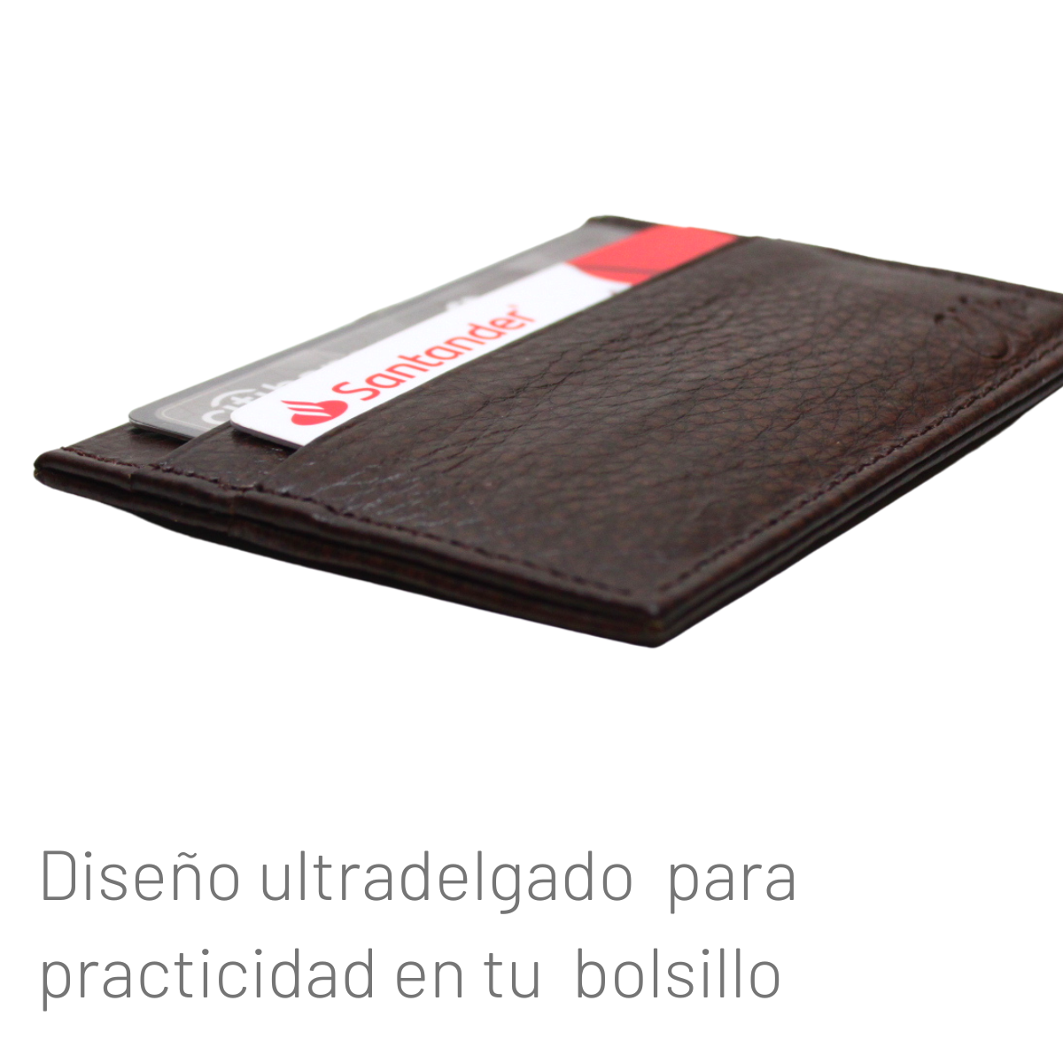 Cartera Tarjetero Piel Genuina Modelo "Recto" Minimalista Interiores en Piel