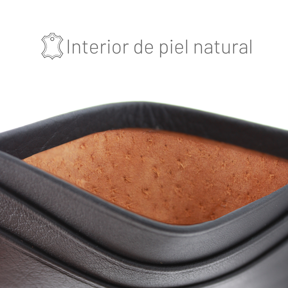 Cartera Tarjetero Piel Genuina Modelo "U" Minimalista Interiores en Piel