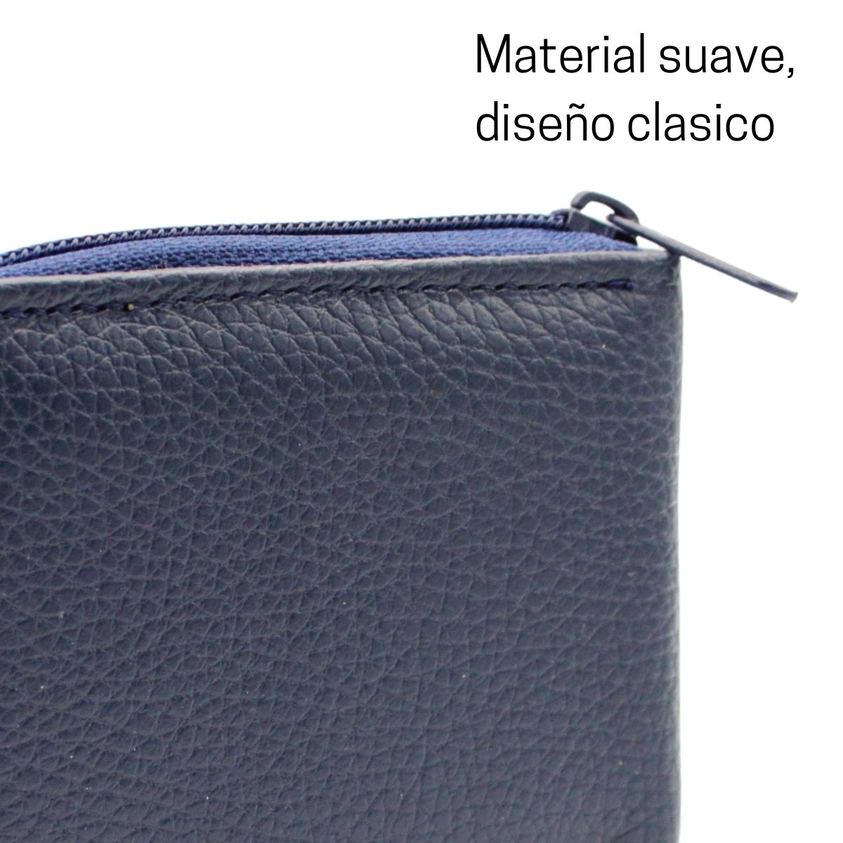 Cartera Hombre Piel Genuina Cierre Seguro Monedas Interiores en Tela