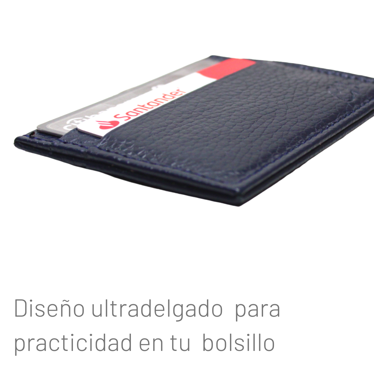 Cartera Tarjetero Piel Genuina Modelo "Recto" Minimalista Interiores en Piel