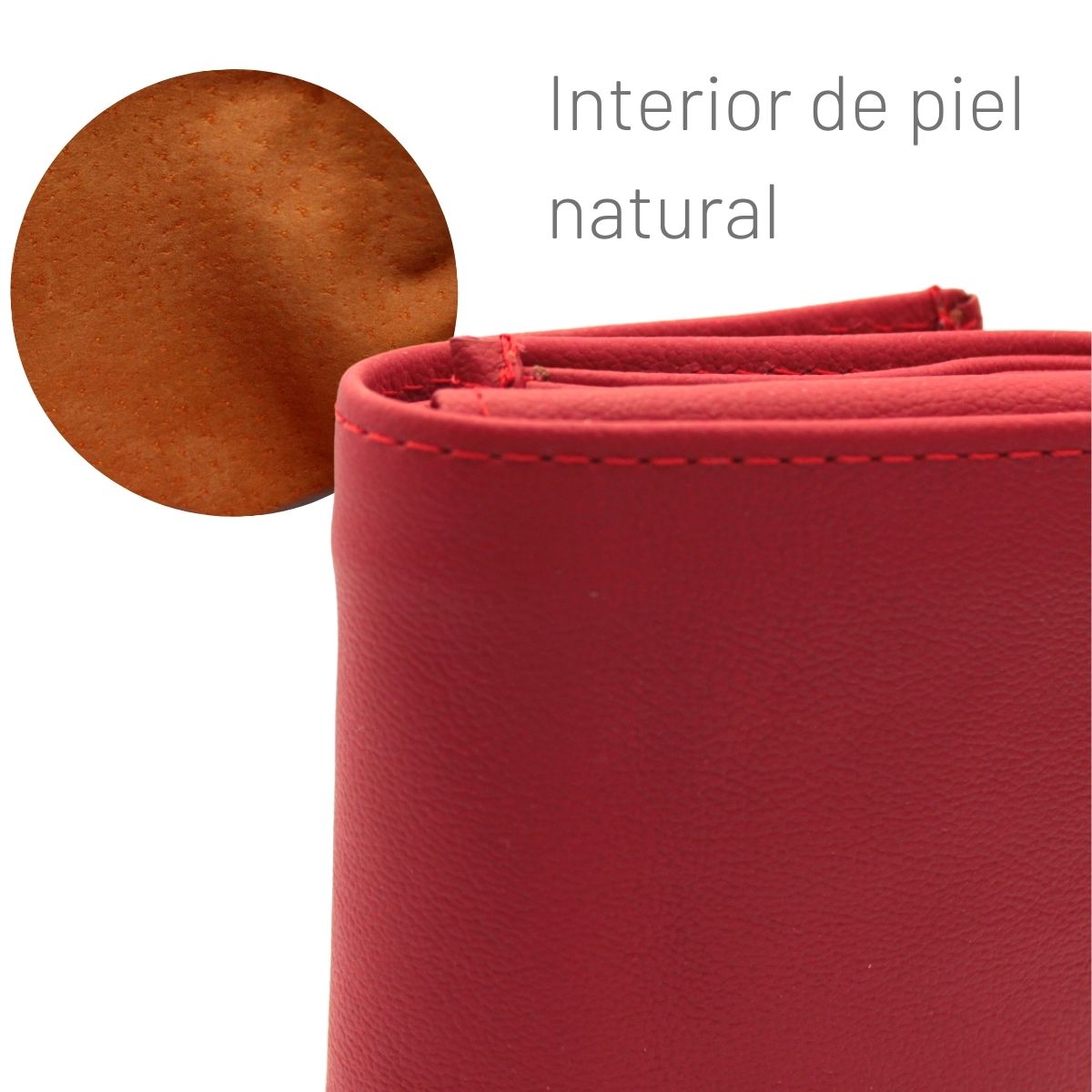 Cartera Hombre Piel Genuina Triple con Identificación Interiores en Piel