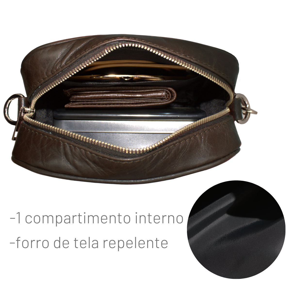Bandolera Hombre Piel Genuina Correa Mano y Hombro