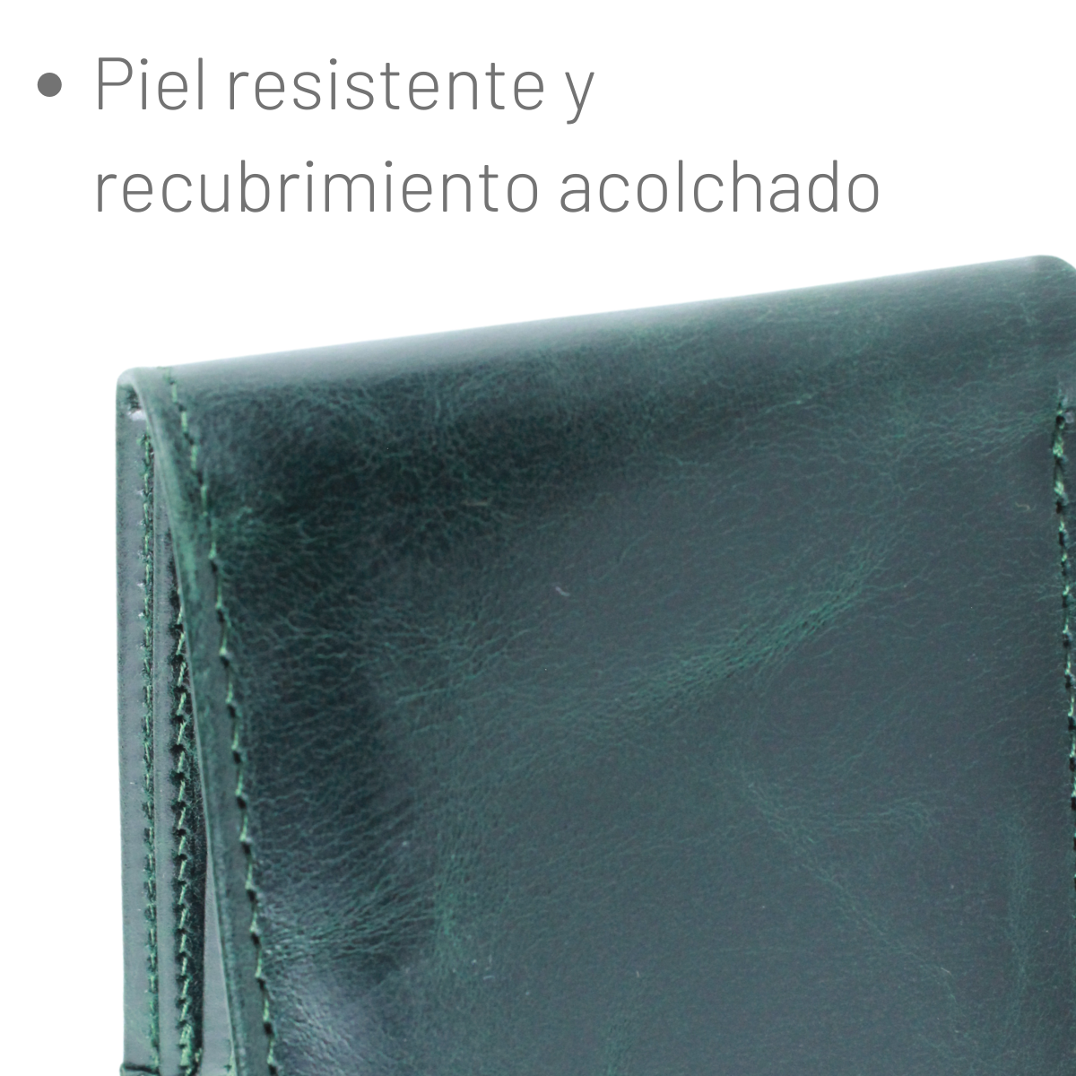 Cartera Hombre Piel Genuina Monedero Interiores en Tela