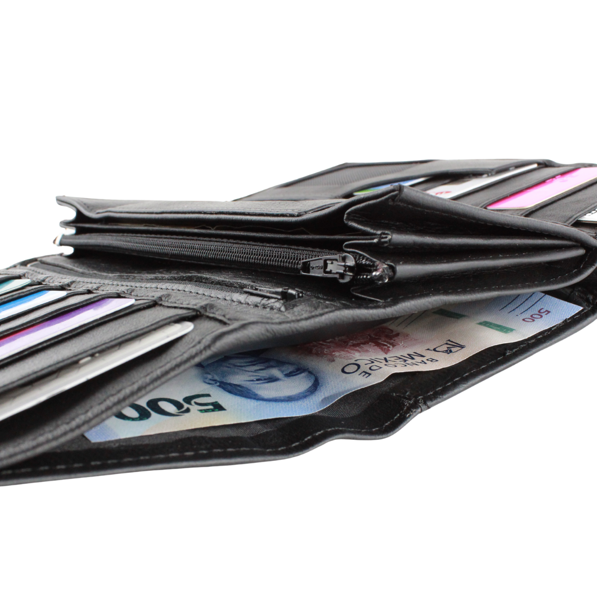 Cartera Mujer Piel Genuina Gran Capacidad Cierre Espejo Interiores en Piel