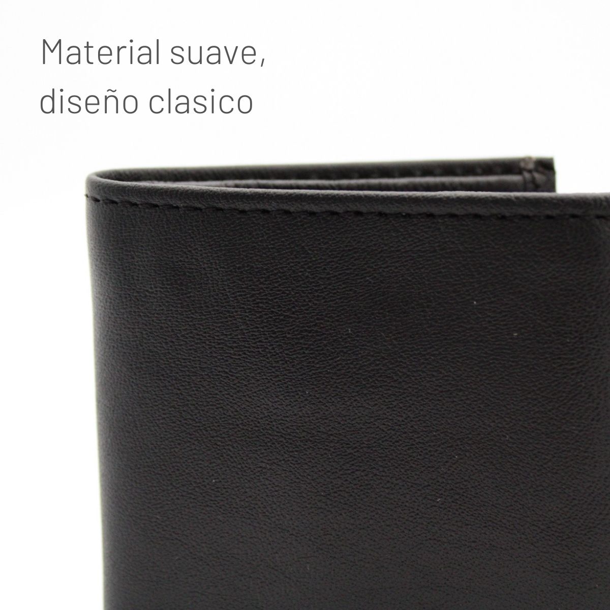 Cartera Hombre Piel Genuina Triple Compacta Interiores en Tela
