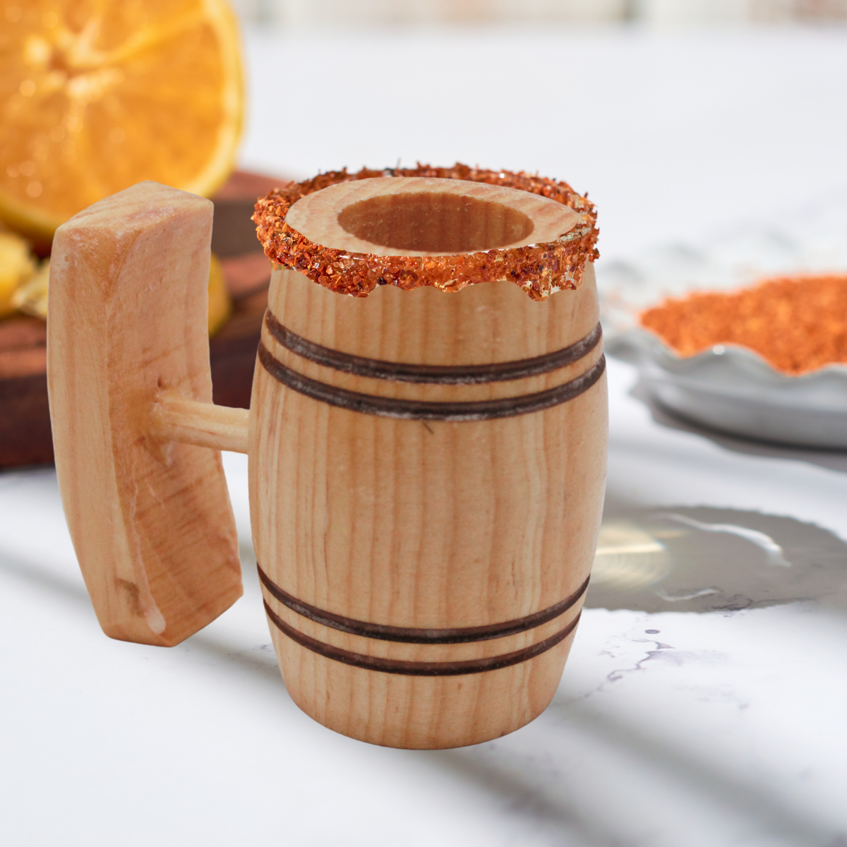Tequilero Salero Destapador Set Barrilito Madera Artesanal Decorativo