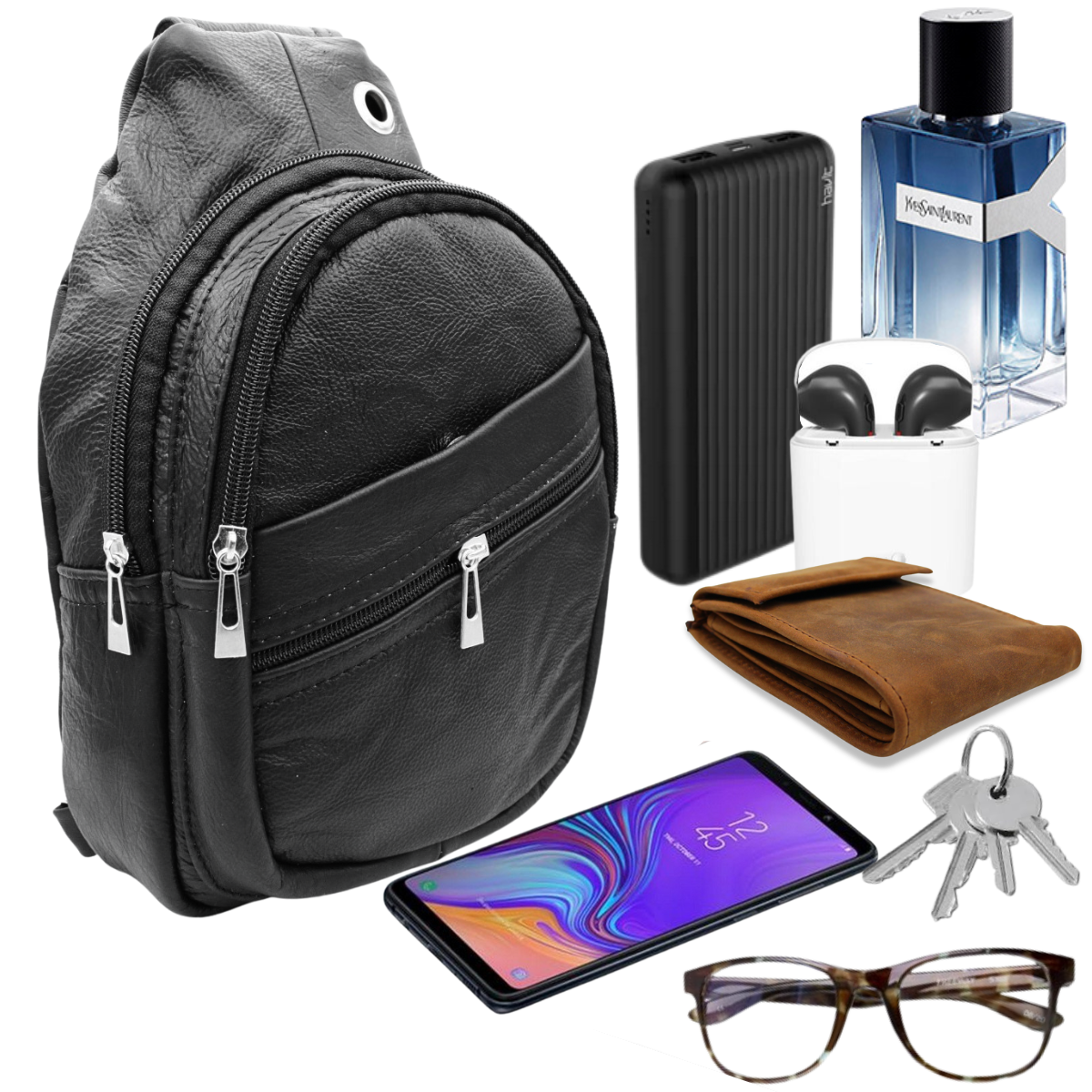 Pechera Hombre Piel Genuina Correa Ajustable