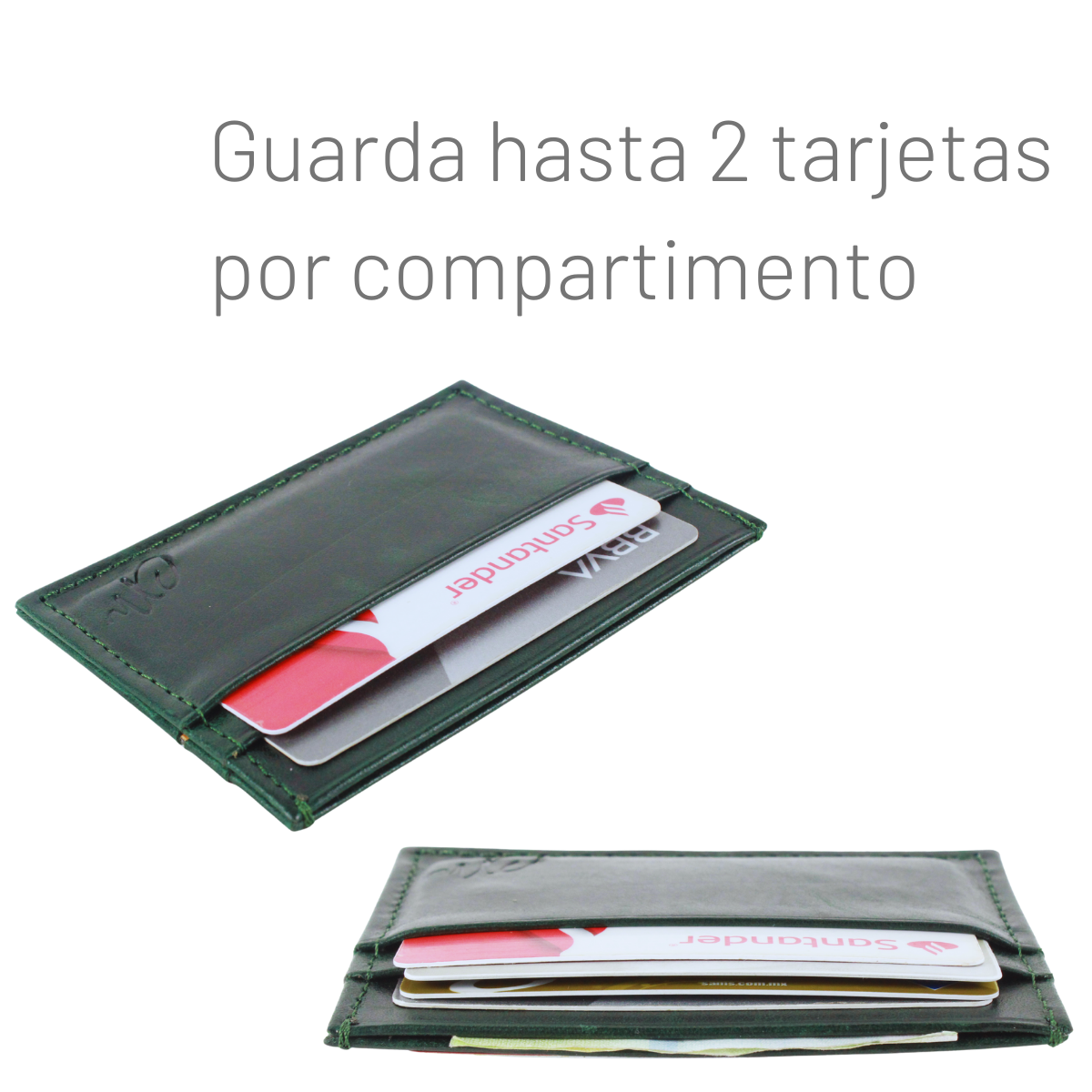 Cartera Tarjetero Piel Genuina Modelo "Recto" Minimalista Interiores en Piel