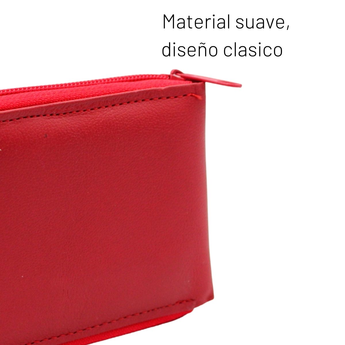 Cartera Hombre Piel Genuina Cierre Seguro Monedas Interiores en Tela