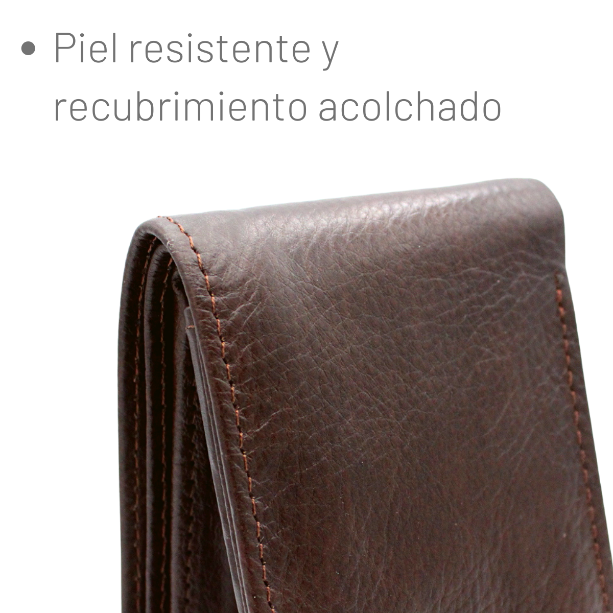 Cartera Hombre Piel Genuina Monedero Interiores en Tela