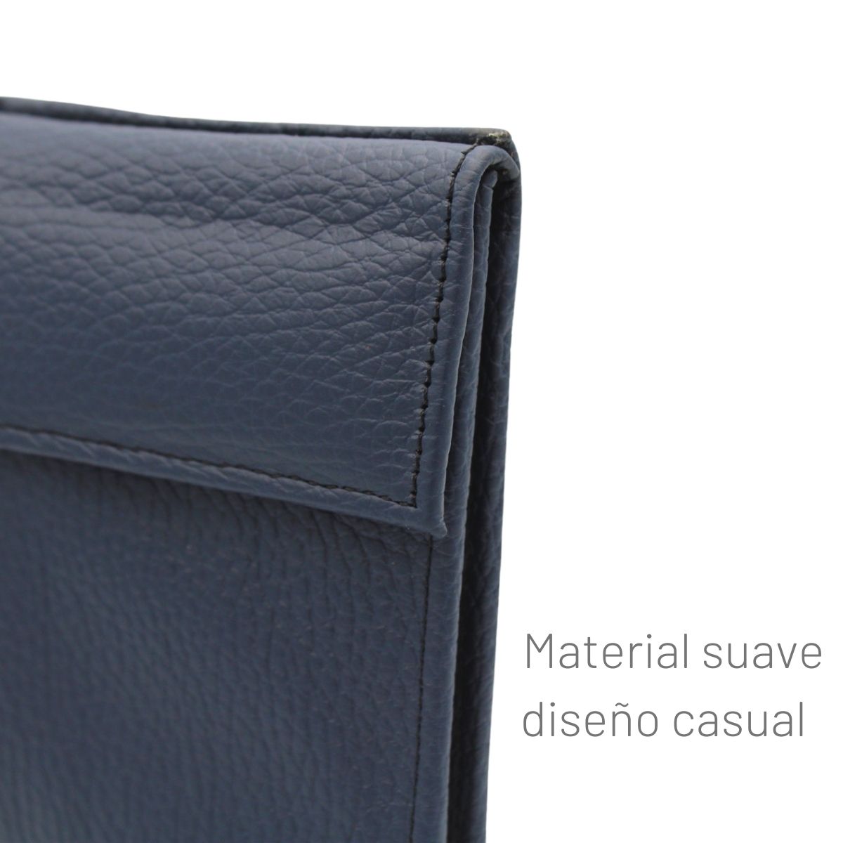 Cartera Hombre Piel Genuina Cierre Velcro Monedero Identificación Interiores en Tela