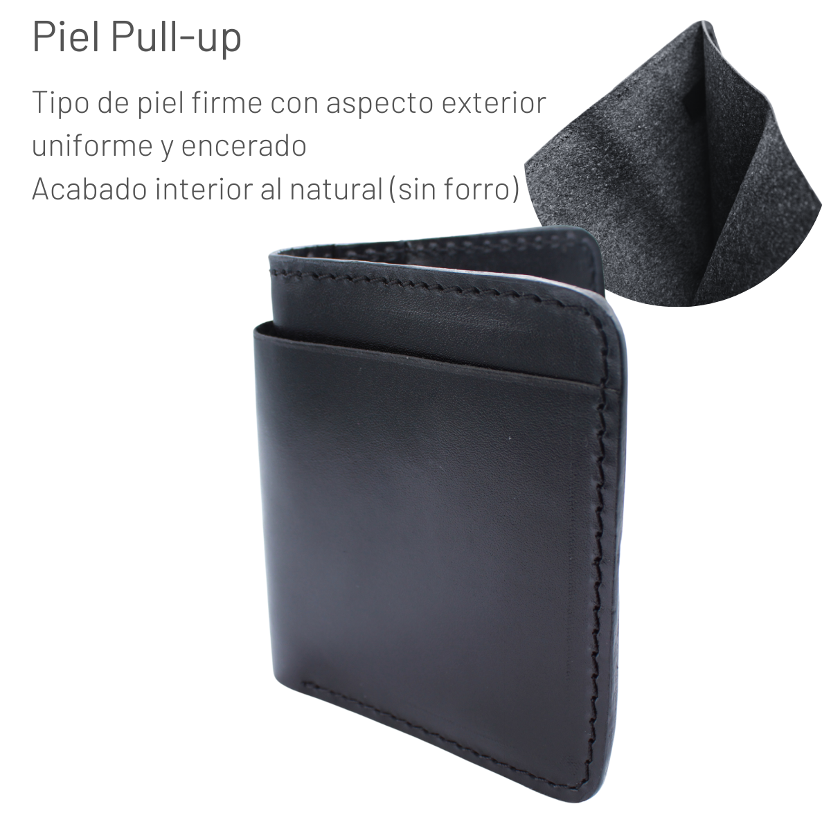 Cartera Hombre Piel Genuina Pull Up Monedero Moderno