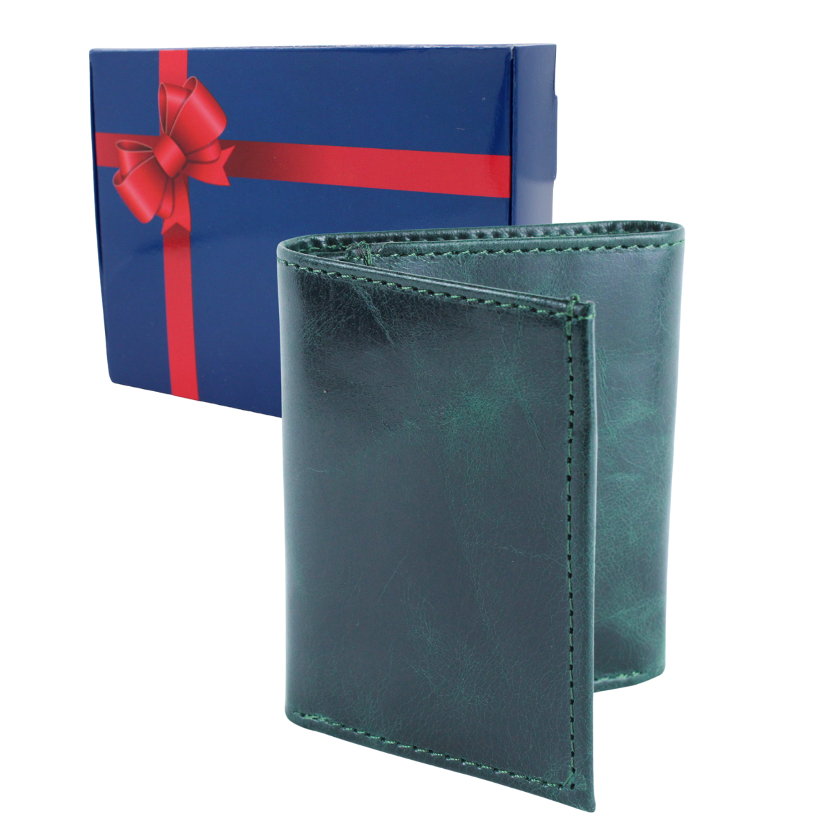 Cartera Hombre Piel Genuina Triple Compacta Interiores en Tela